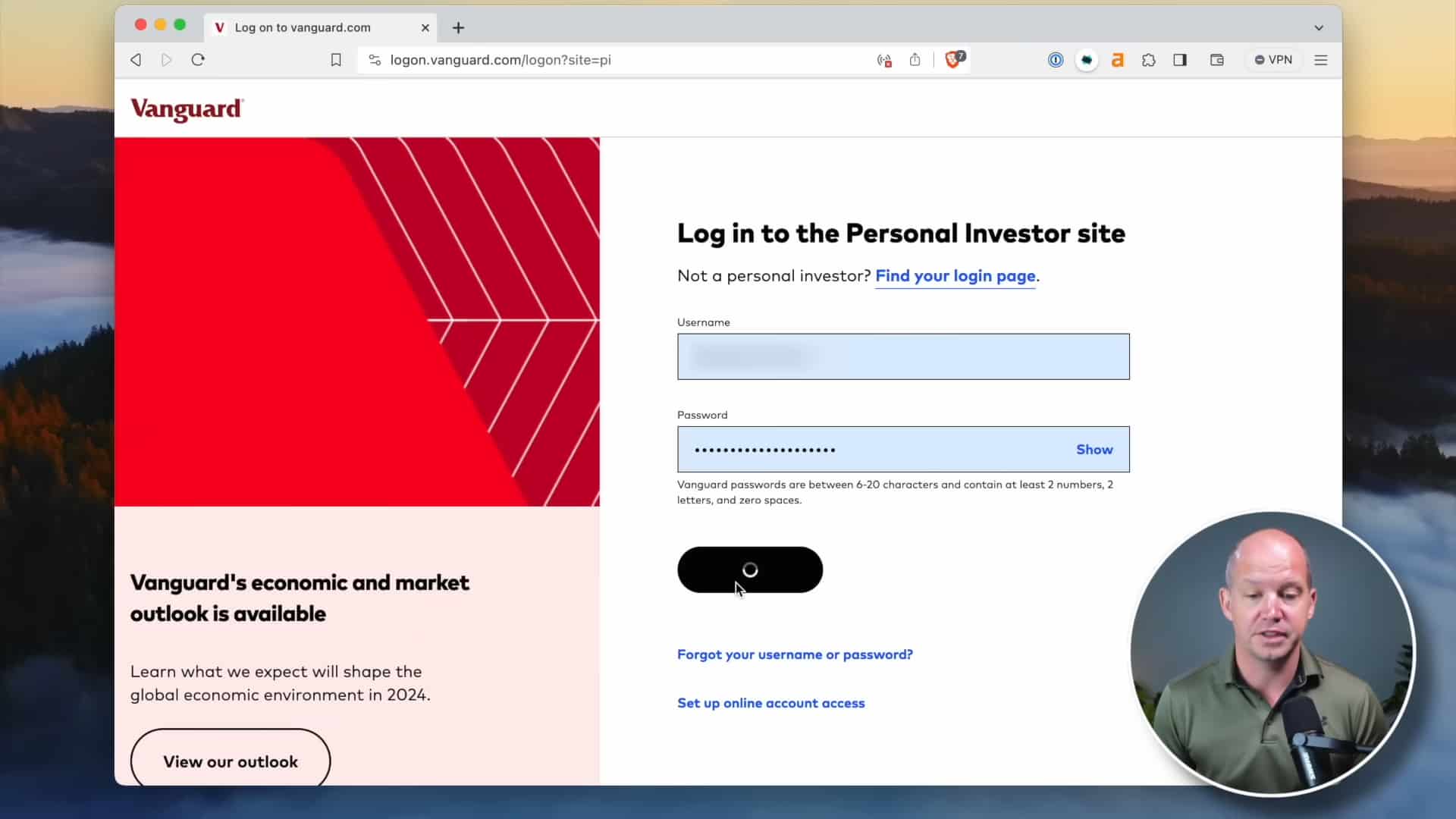 vanguard login
