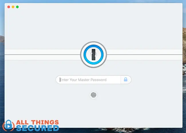 1Password desktop to enter your master password