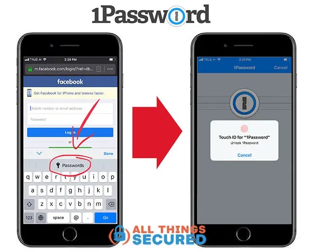 1Password mobile screenshot