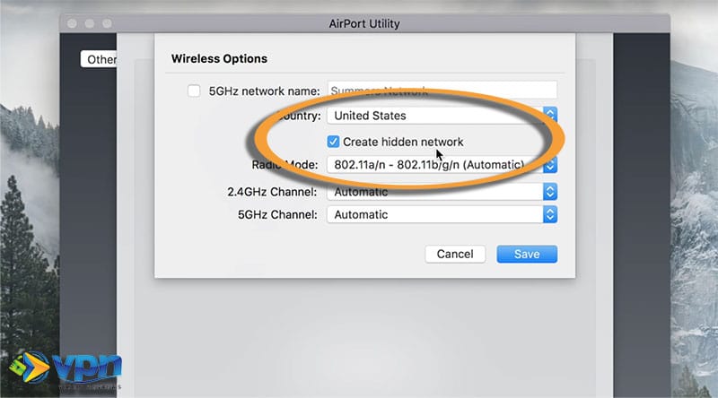 Create a hidden network on Apple Airport