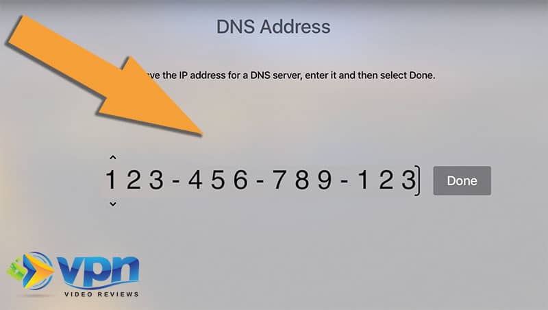 Enter the 12-digit DNS number that you received from ExpressVPN