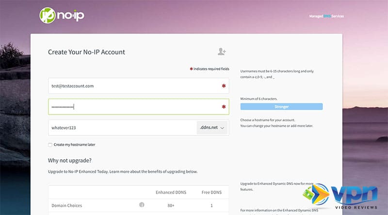Sign up for NoIP
