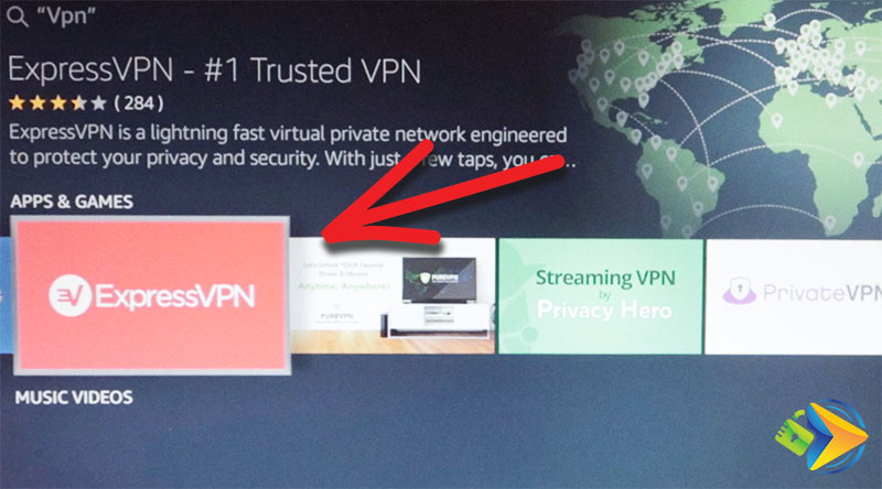 ExpressVPN app on Amazon Fire TV stick