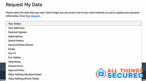 Amazon request my data portal