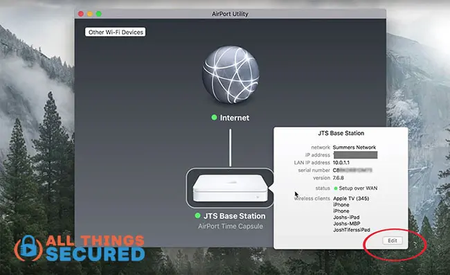 Connect to your Apple Airport through the Airport Utility