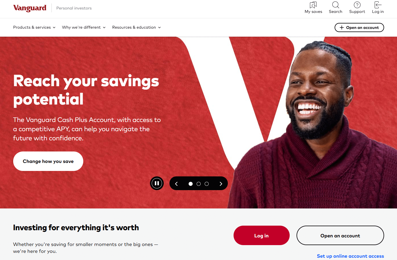 Vanguard website