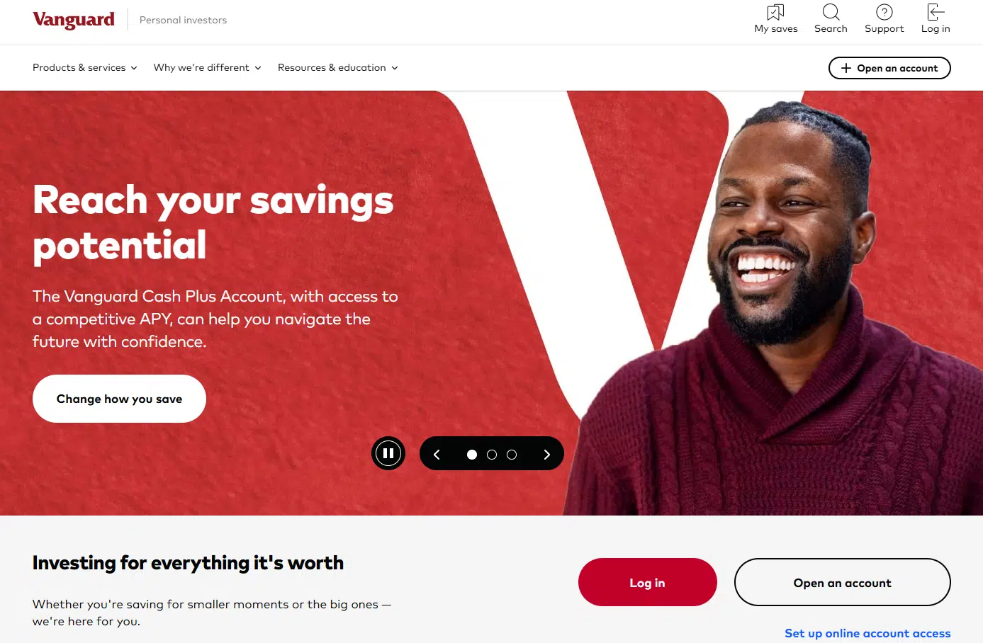Vanguard website