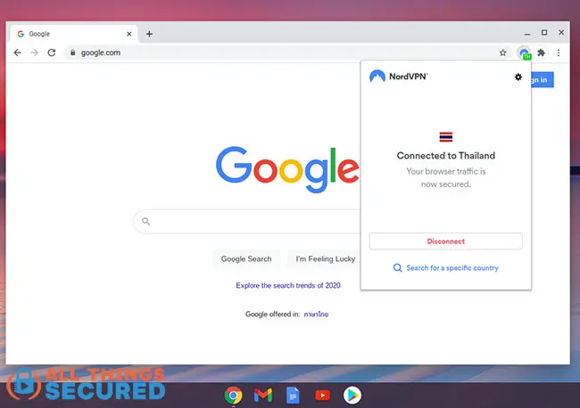 VPN Chrome extension on Chromebook