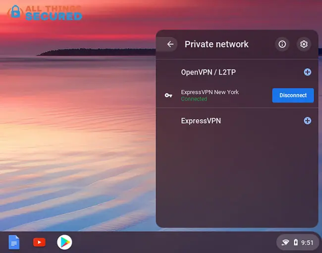 The green word Connected will show if you have a successful VPN connection