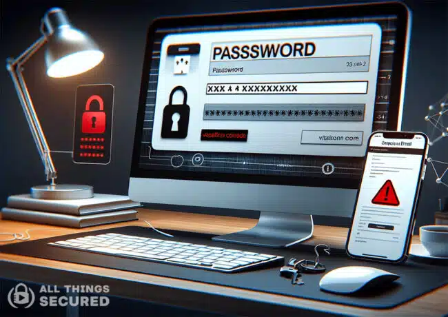 A computer screen showing a secure password