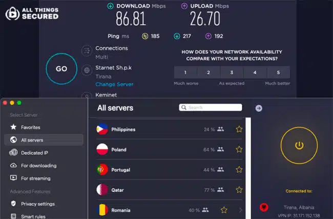 Cyberghost VPN Speed Test