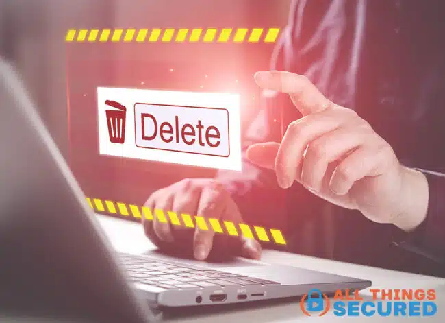 Delete data on a computer