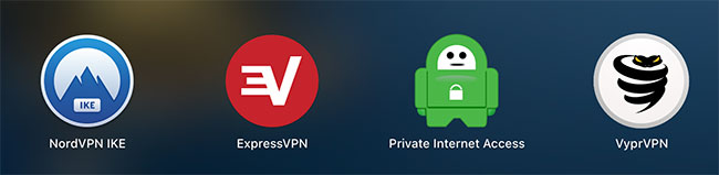 Various VPN apps for desktop