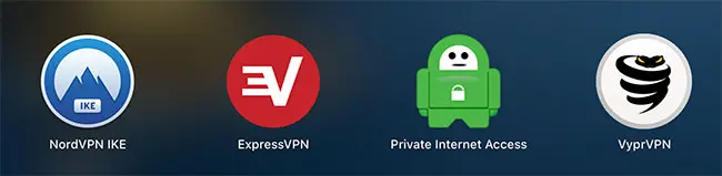 Various VPN apps for desktop