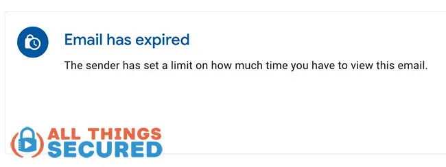 Gmail confidential email expired