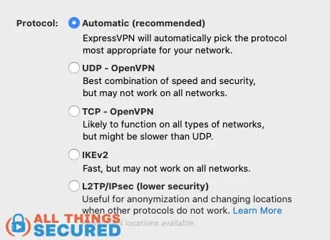 Different VPN connection protocols to choose from