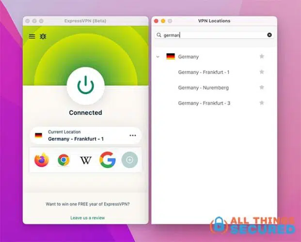 ExpressVPN Germany server connection