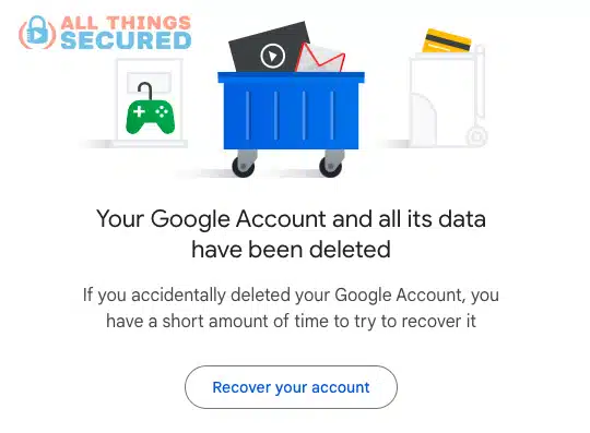 Google account deleted confirmation