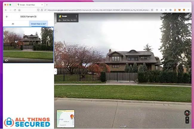 Google Street View of a home