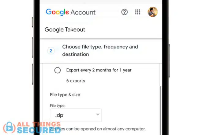 Google Takeout Mobile