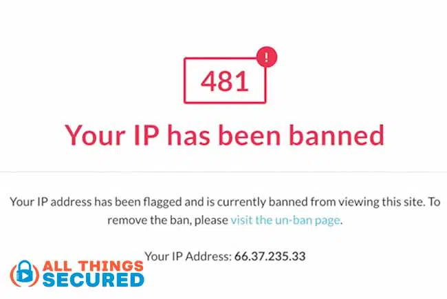 Your IP has been banned message