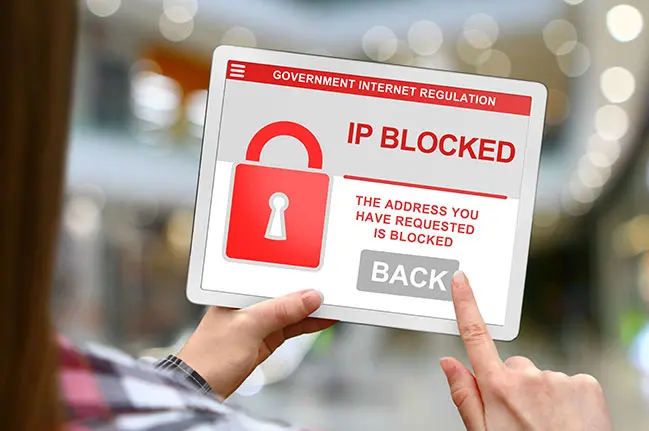 Your IP has been blocked message