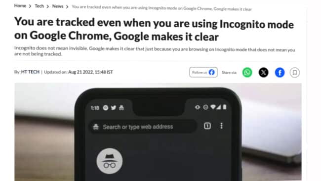 Incognito mode google chrome