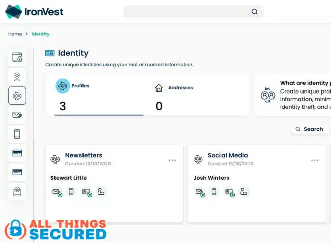 Example Ironvest identity profiles