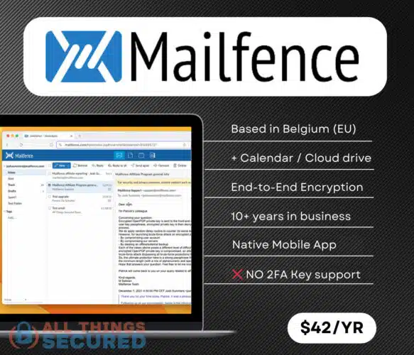 List of Mailfence features