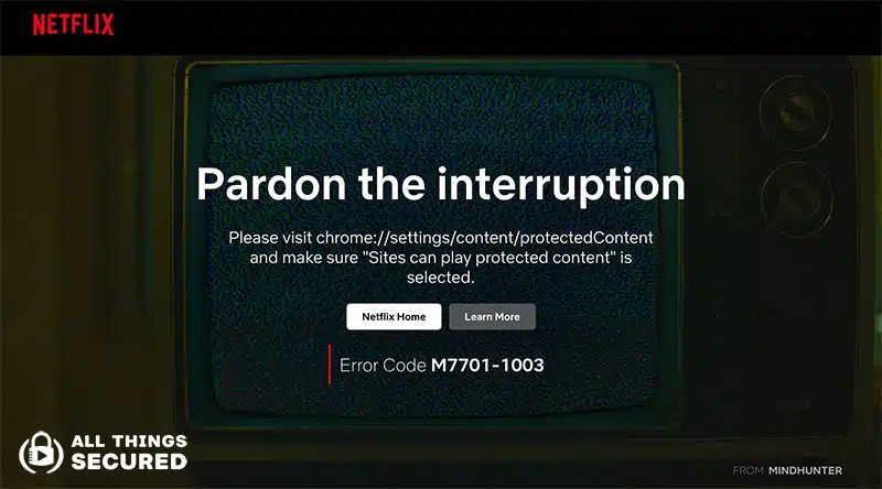 Brave browser error streaming Netflix