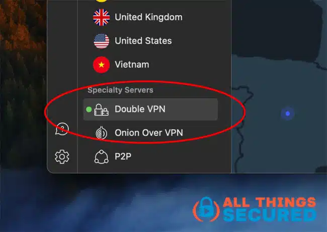 NordVPN Double VPN setting