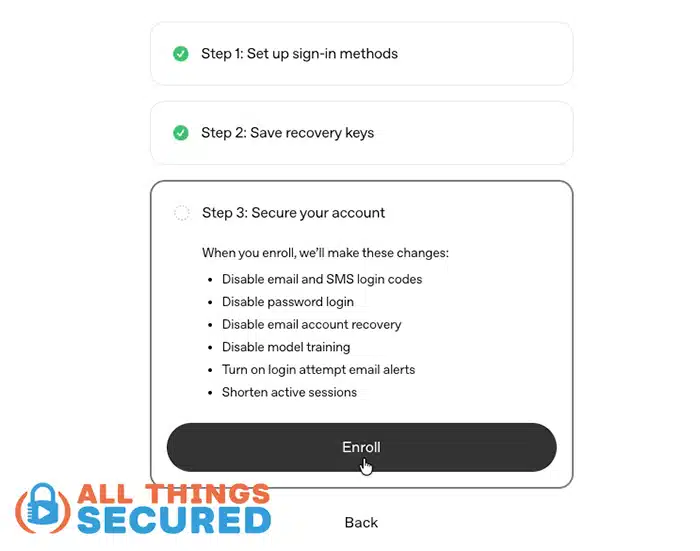Final Enrollment in OpenAI Advanced Account Security