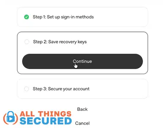 OpenAI Recovery Keys setup