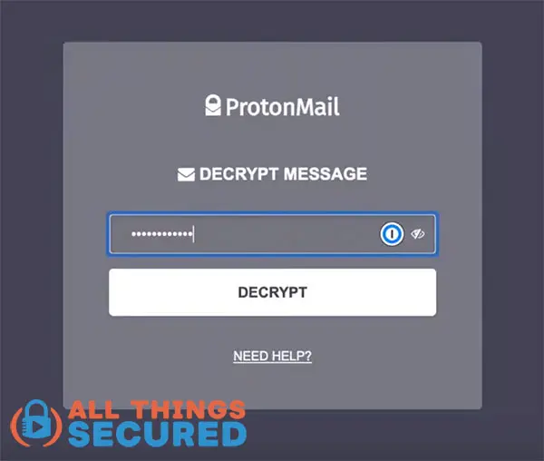 ProtonMail decrypt message