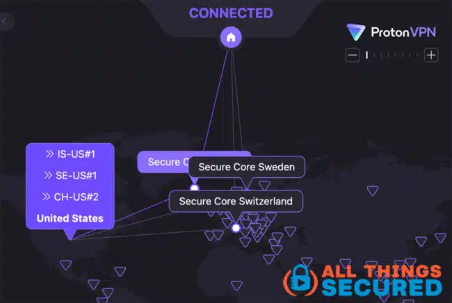 Proton VPN Secure Core servers visualized