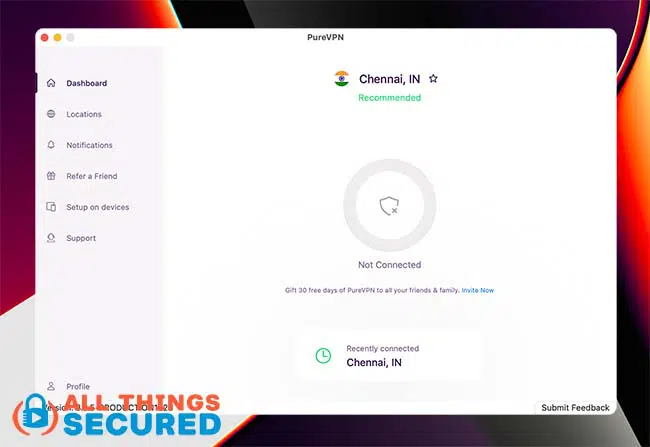 PureVPN Mac app