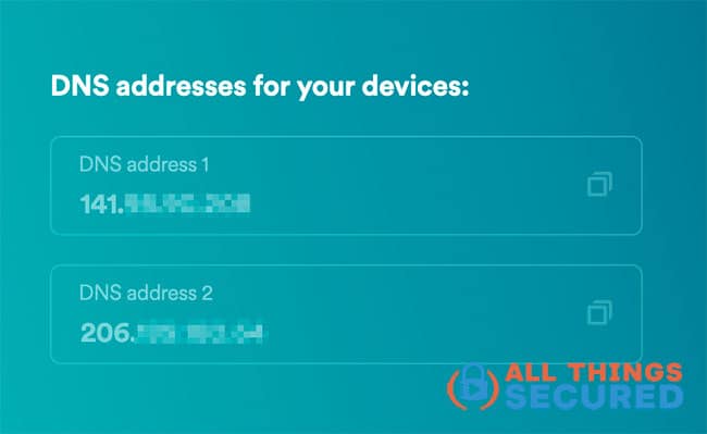 Retrieve your new DNS addresses