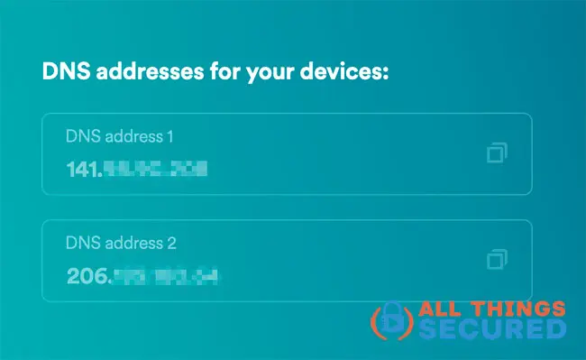 Retrieve your new DNS addresses