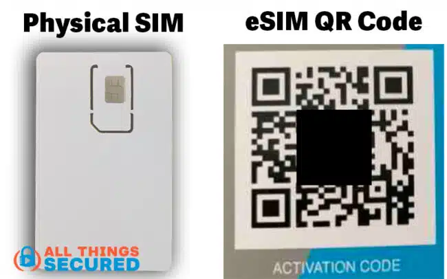 SIM card vs eSIM card