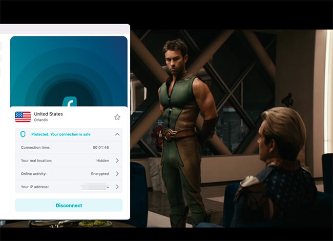 Streaming content using Surfshark VPN