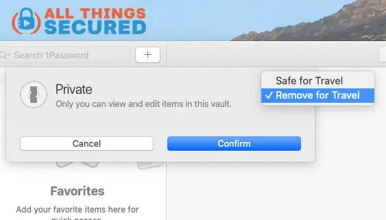 1Password travel mode feature