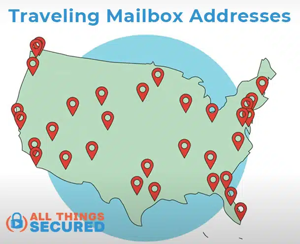 Address map for Traveling Mailbox virtual mailboxes