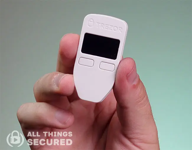Trezor One crypto cold storage device
