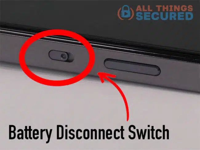Unplugged Phone Batter Disconnect Switch