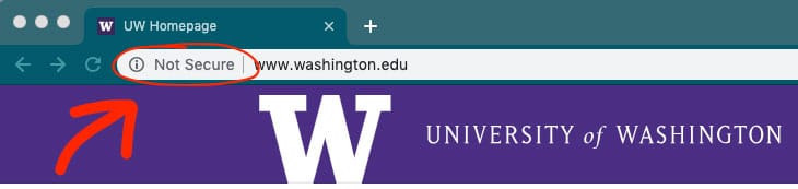 An example of an unsecure URL that starts with http