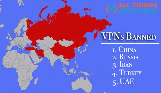 Countries that have banned VPN usage