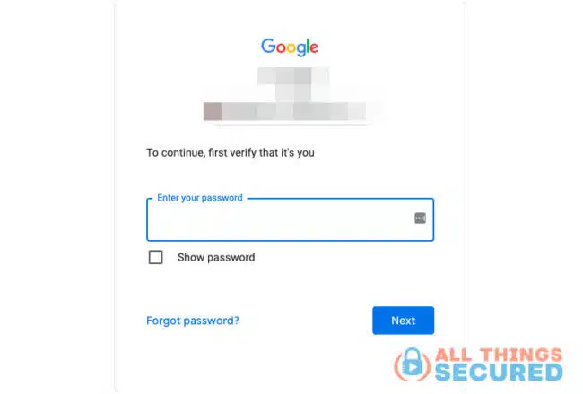 Verify your Google account