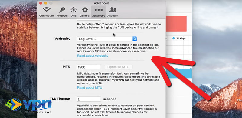 VyprVPN software allows you to control the level of data logging