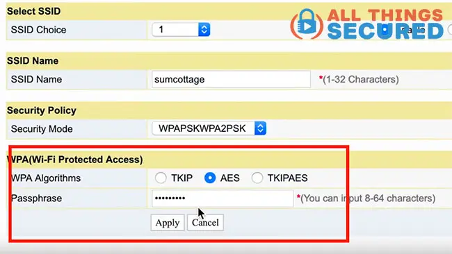 Find the WiFi router password settings to change the password.