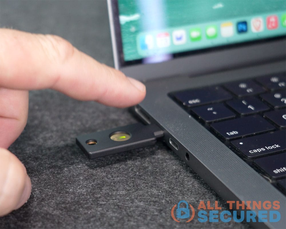 tapping the yubikey